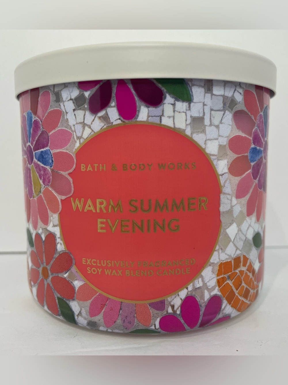 Bath & Body Works WARM SUMMER EVENING 3 Wick Candle 14.5 OZ Soy Wax NEW